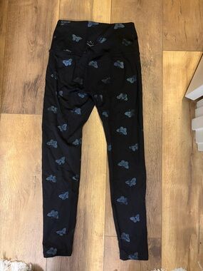 Beyond Yoga Black Leggings with Butterfly Print